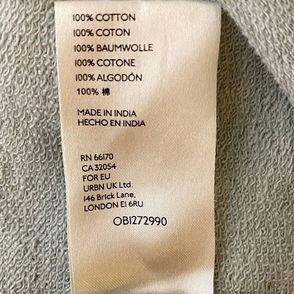 Monday Tuesday By Anthropology Women's Green /Gray Cropped Top Sweatshirt Size M - Picture 5 of 5